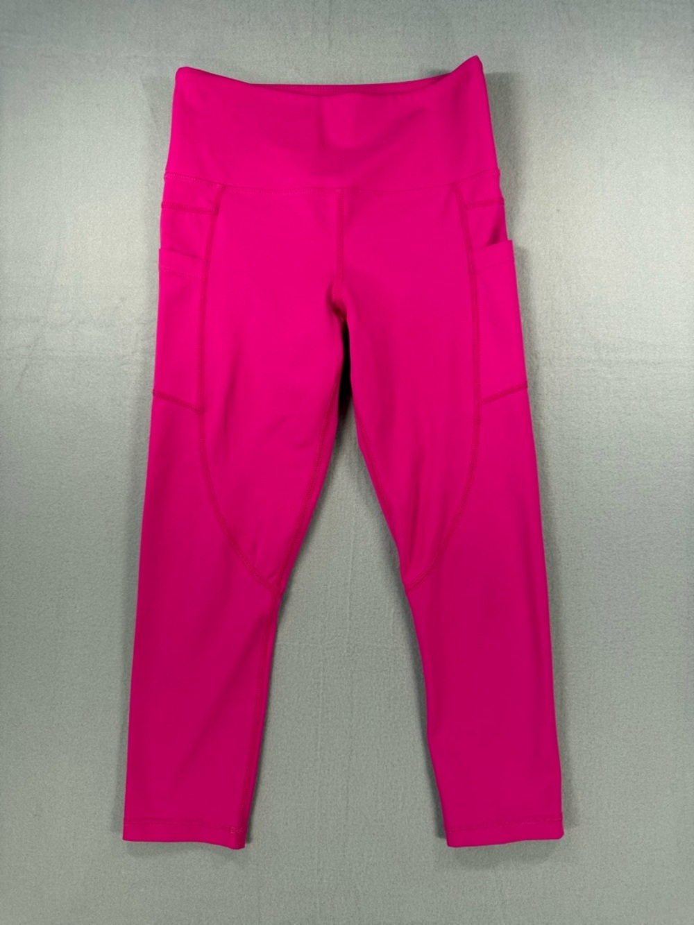 Zyia Active Women's High-Waist Hot Pink Workout Leggings with pockets